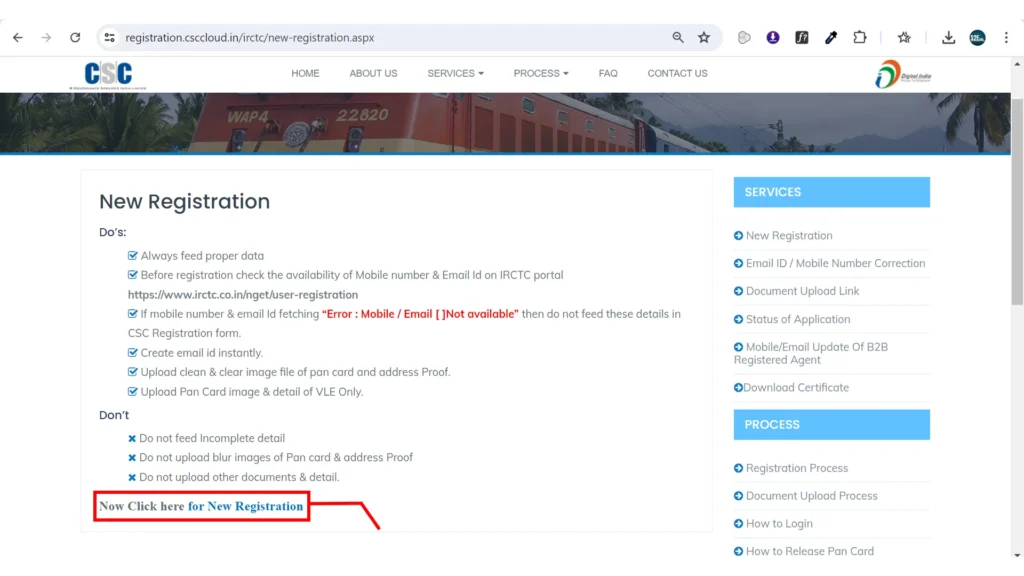 CSC IRCTC Registration 2024