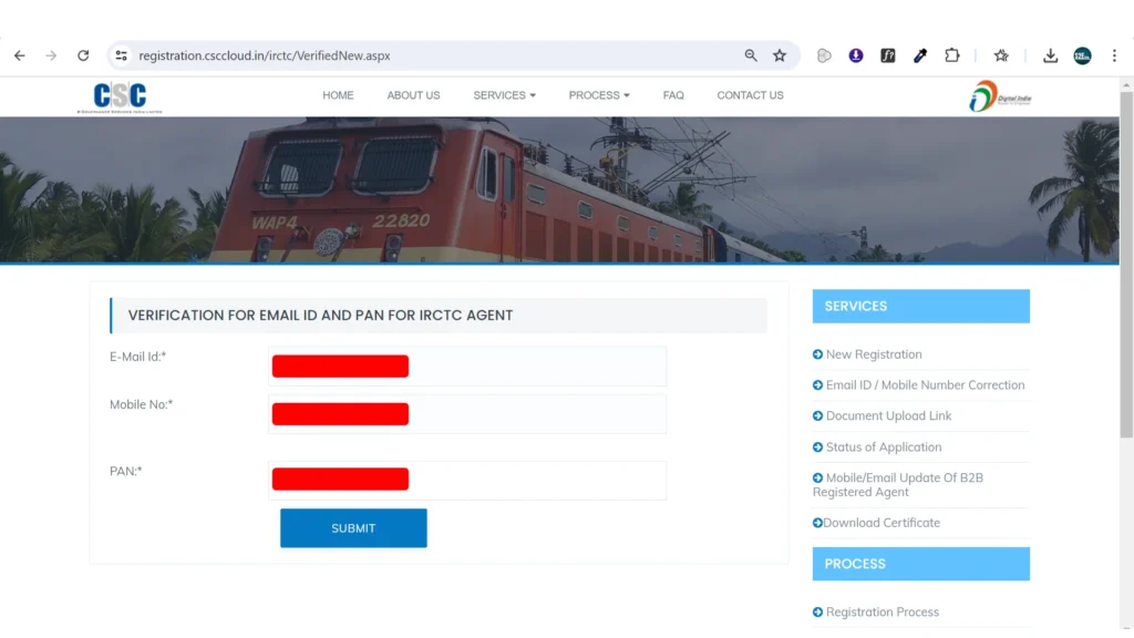 CSC IRCTC Registration 2024