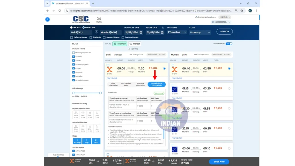 CSC Flight Ticket Booking