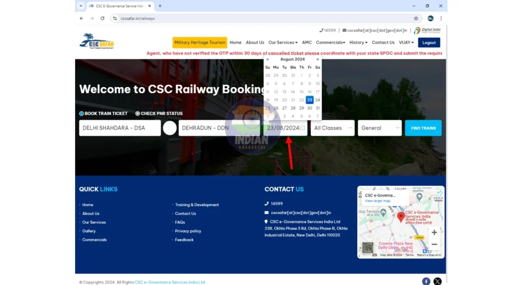 CSC IRCTC Ticket Booking